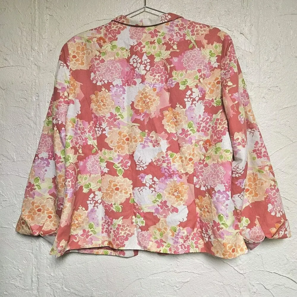 Coldwater Creek Pastel Colors Jacket Linen Silk Blend Size Large RN 98516 - Picture 3 of 11